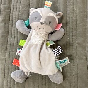 Taggies Soft Gray Raccoon with Colorful Tags